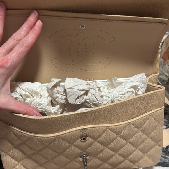 BNWT CHANEL DOUBLE FLAP  Light Beige #20389417 - Picture 15 of 16